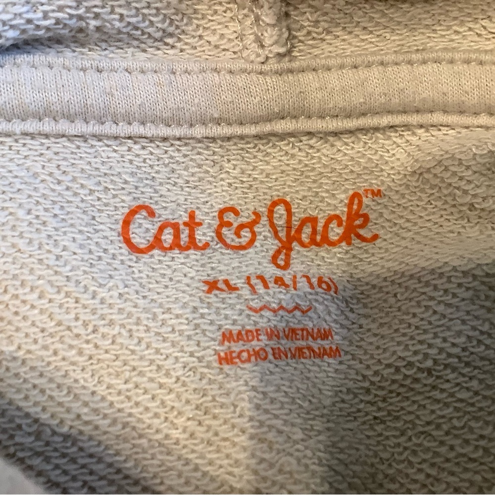 Cat and Jack cream color sweatshirt.